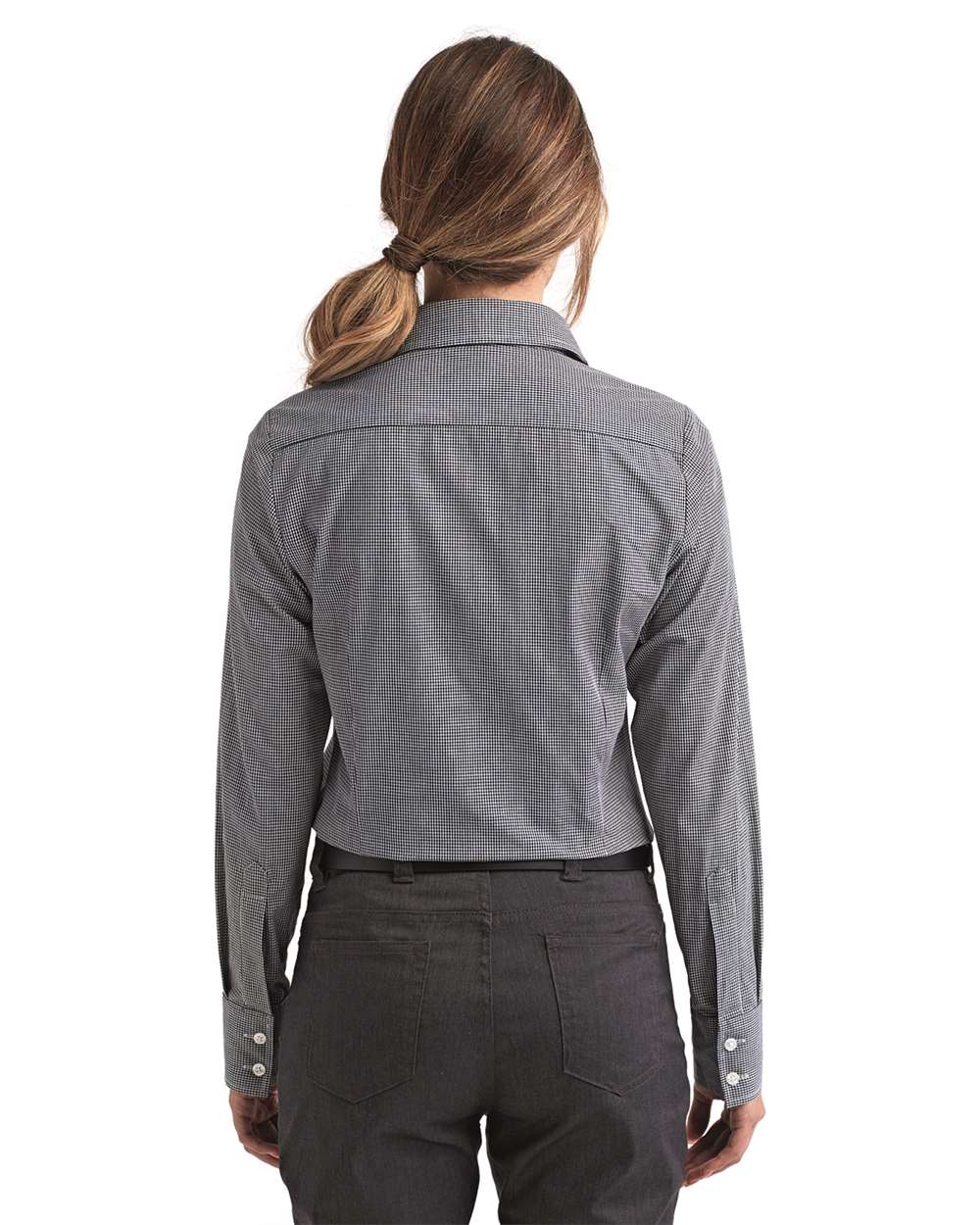 Artisan Collection by Reprime-RP320-Women's Microcheck Gingham Cotton Shirt - Image 7