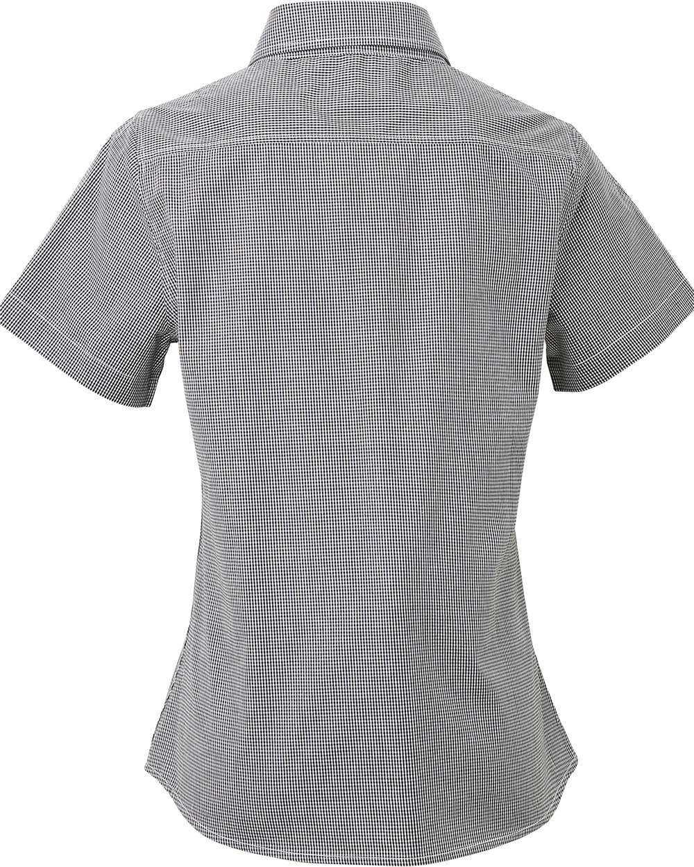 Artisan Collection by Reprime-RP321-Women's Microcheck Gingham Short Sleeve Cotton Dress Shirt - Image 3
