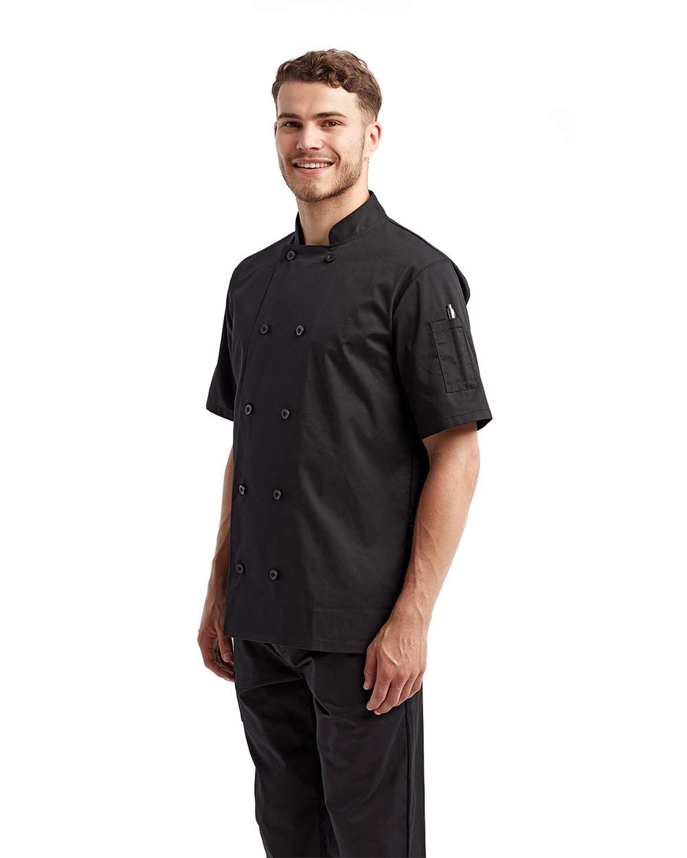 Artisan Collection by Reprime-RP656-Short Sleeve Recycled Chef Coat - Image 3