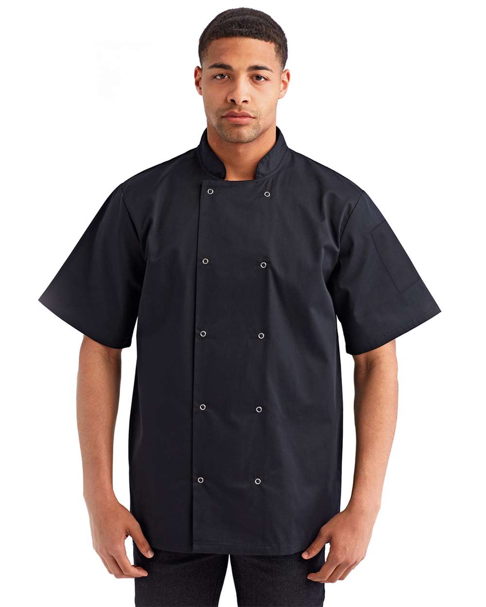 Artisan Collection by Reprime-RP664-Ten Studded Front Chef Short Sleeve Coat - Image 5