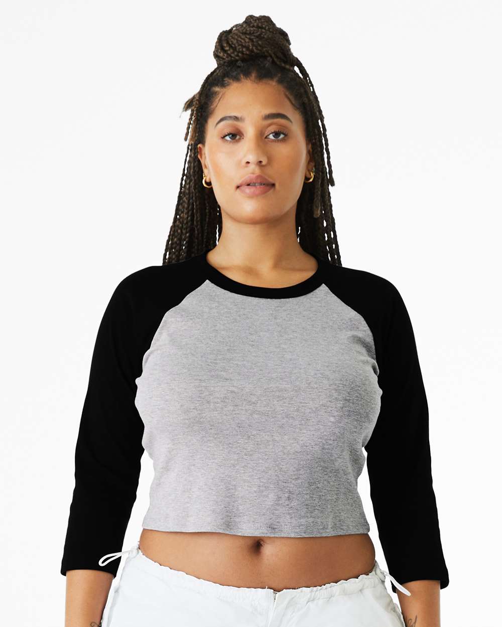 BELLA + CANVAS-1200-Women's Micro Rib 3/4 Raglan Sleeve Baby Tee - Image 5