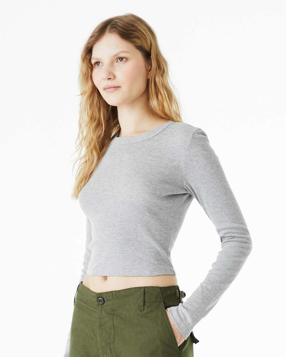 BELLA + CANVAS-1501-Women's Micro Rib Long Sleeve Baby Tee - Image 6