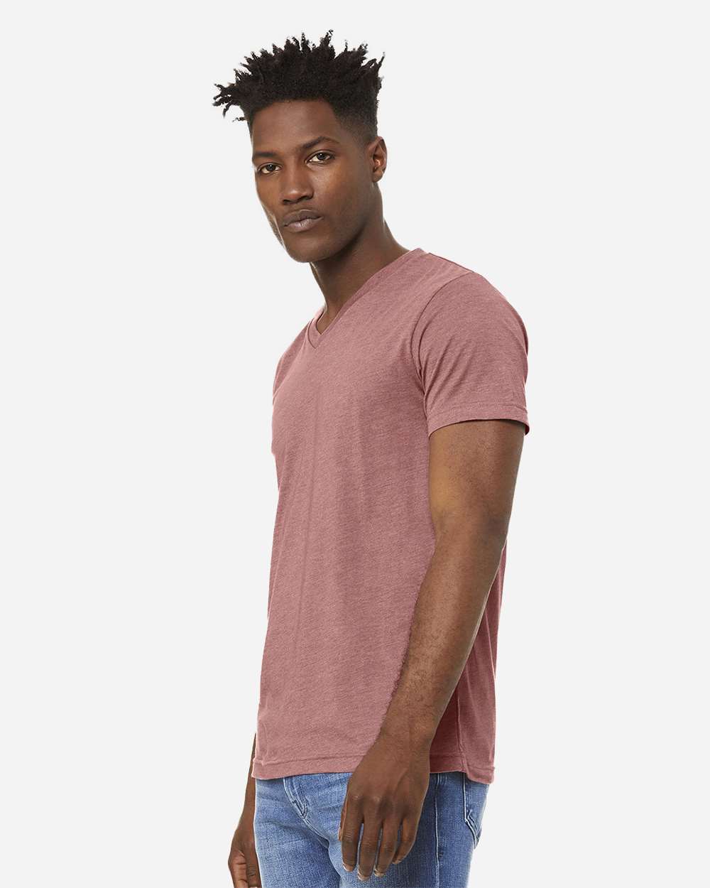 BELLA + CANVAS-3005CVC-Heather CVC V-Neck Tee - Image 42