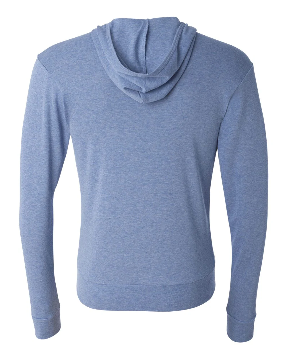 BELLA + CANVAS-3939-Triblend Lightweight Full-Zip Hooded Long Sleeve Tee - Image 3