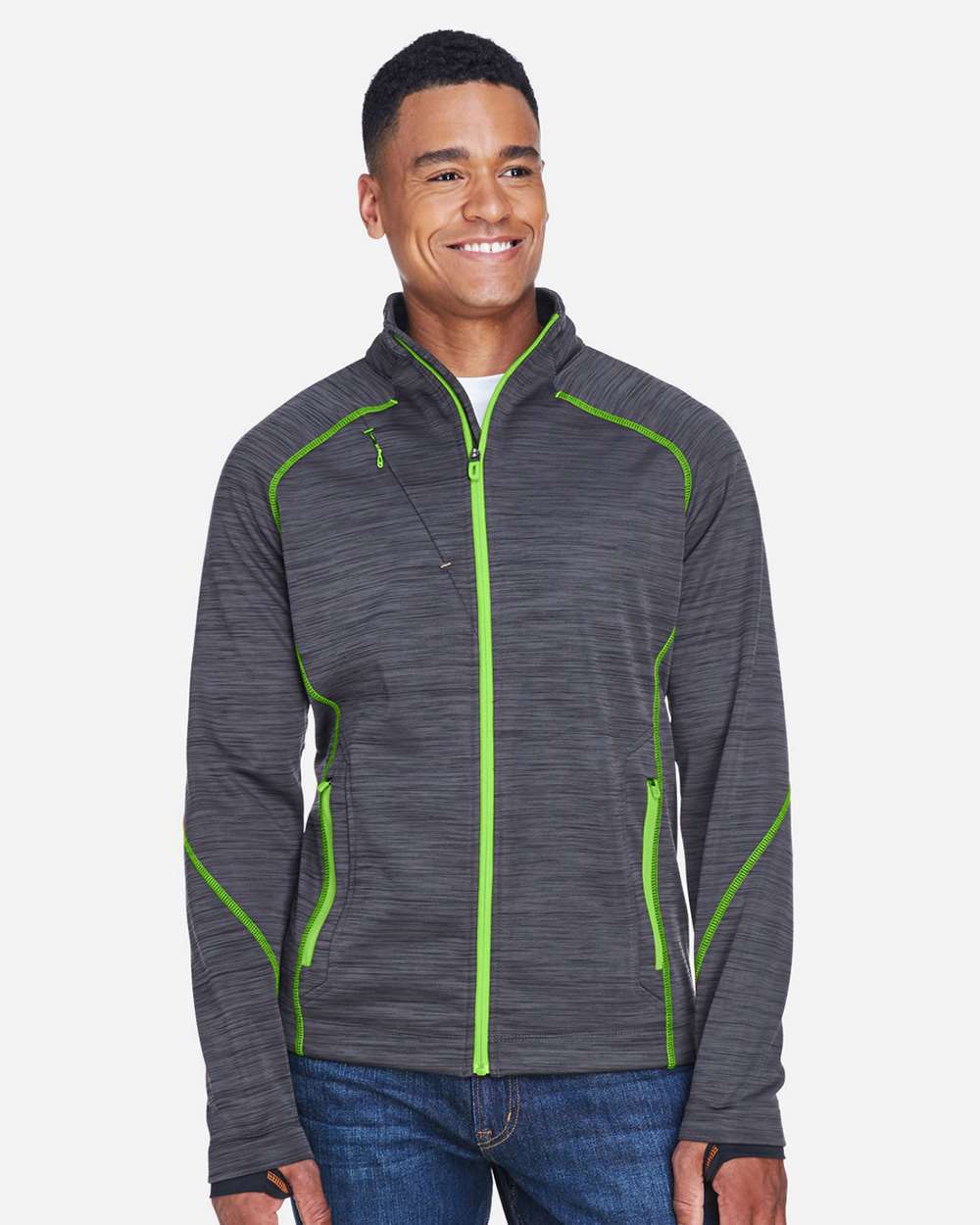 North End-88697-Men's Flux Mélange Bonded Fleece Jacket - Image 4