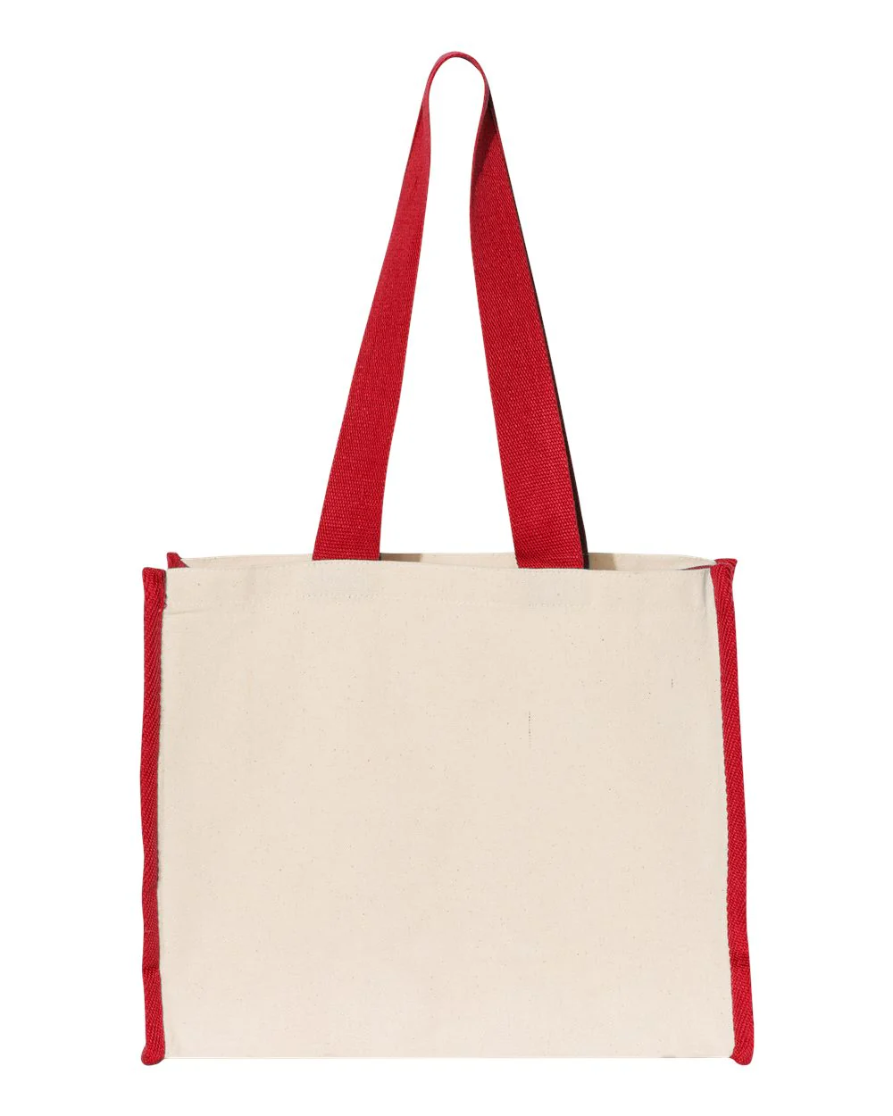 Q-Tees-Q1100-14L Tote with Contrast-Color Handles - Image 3